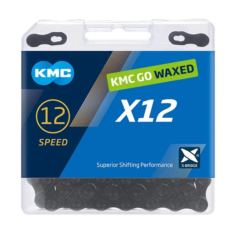 KMC X12 BlackTech Pre-Waxed 126L Chain in Black-1