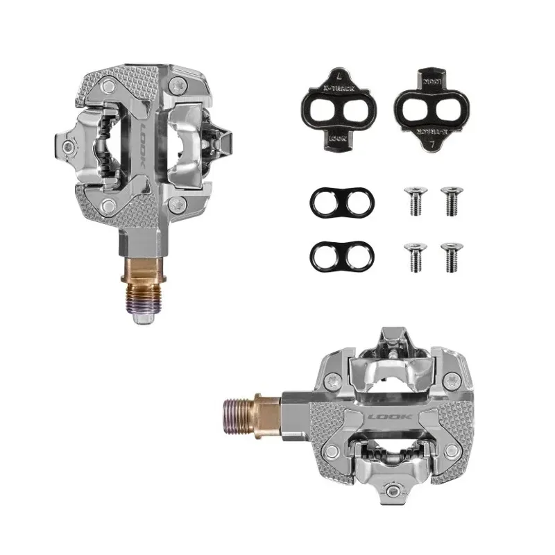 Look X-Track Single Sided Powermeter Pedals in Silver-1