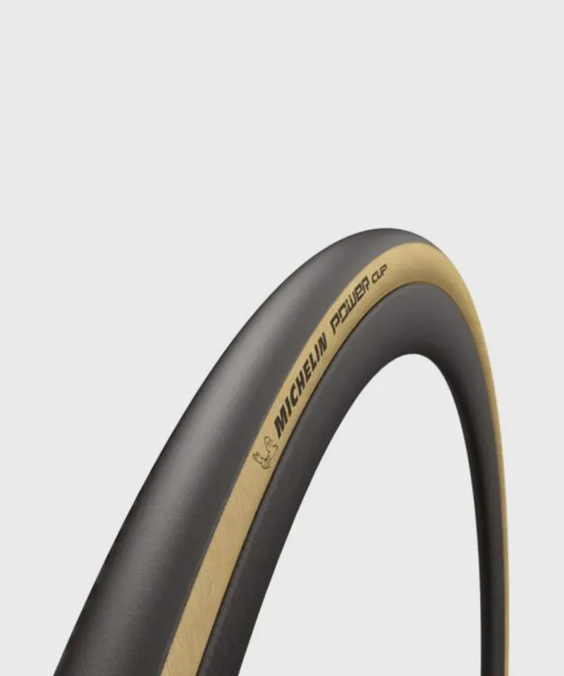 Michelin Power Cup 700x25c Tube Type Tyre in Classic Tan/Black