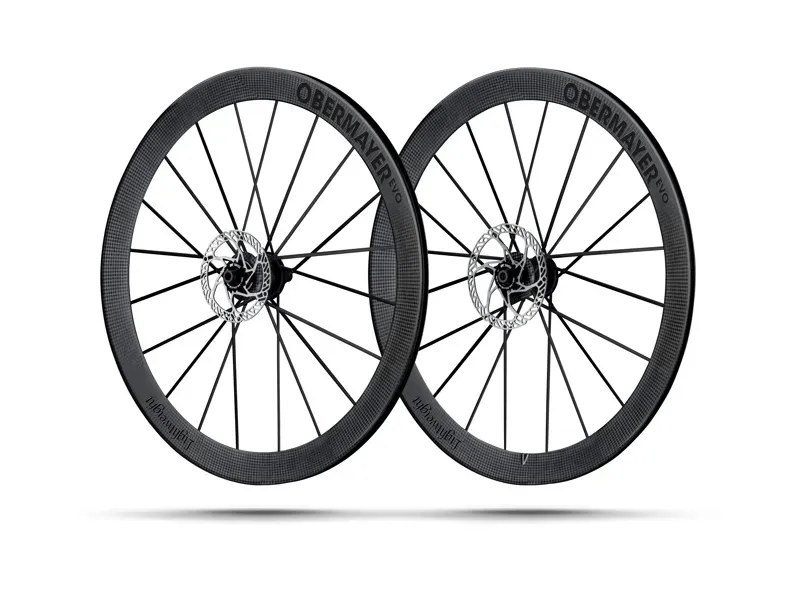 Lightweight Obermayer Evo Disc Road Bike Wheelset Schwartz Edition 