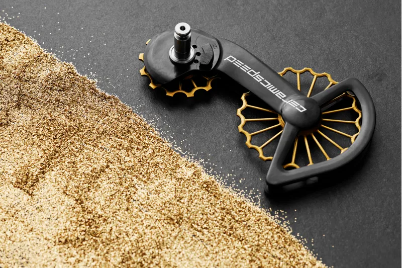 CeramicSpeed OSPW 3D Hollow Titanium Nitride TiN Coated SRAM Red Force AXS Pulley Wheels-3