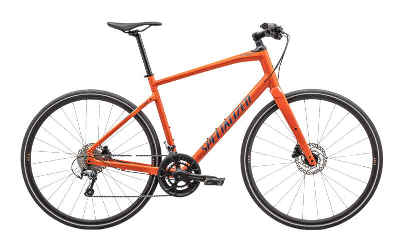 Specialized Sirrus 4.0 Road Bike In Gloss Cactus Bloom/Satin Mystic Blue Reflective