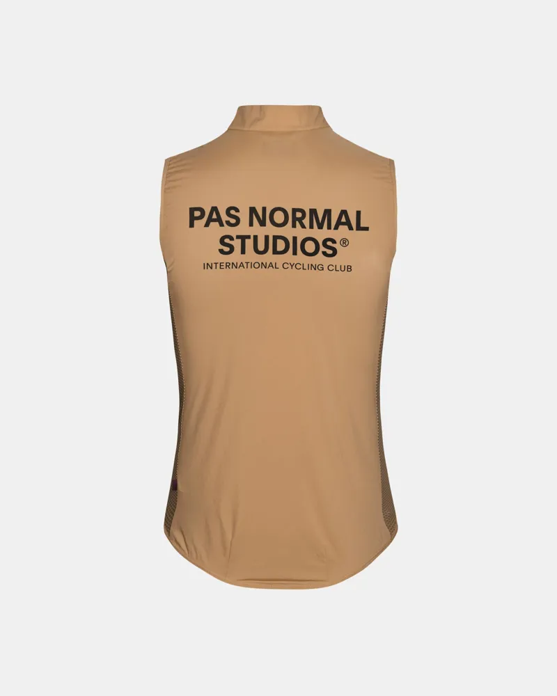 Pas Normal Studios Womens Mechanism Stow Away Gilet Camel-1