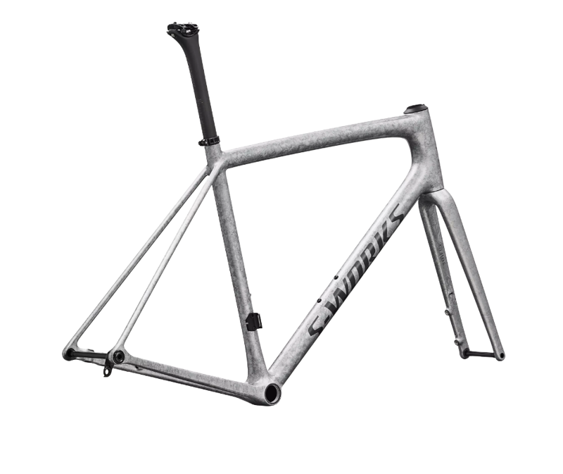 Specialized S-Works Aethos 2 FACT 12r Carbon Frameset in Silver Blurred Impasto-2