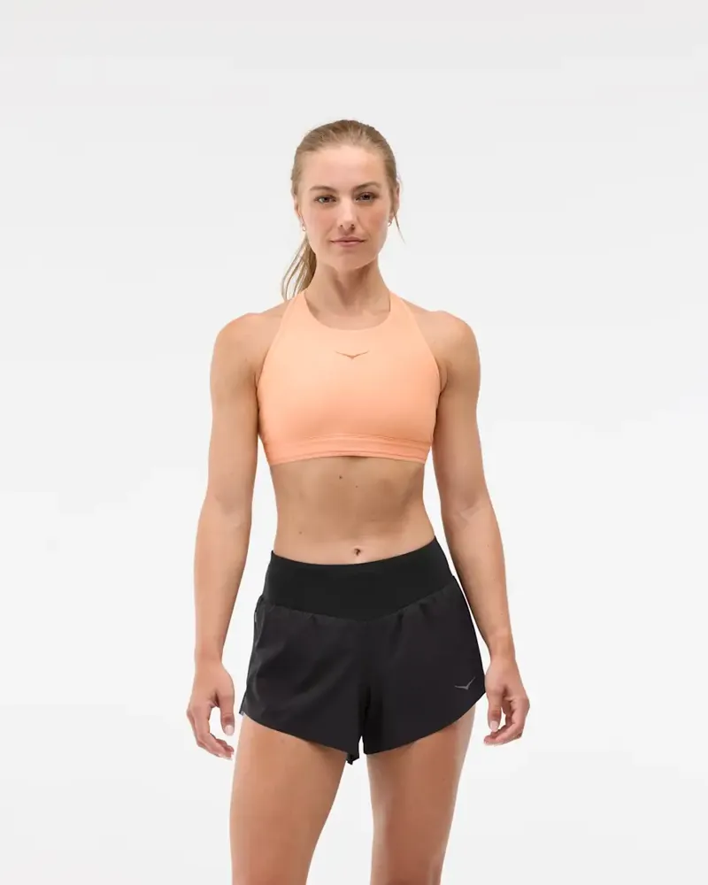 Hoka hupana sports bra removable cup - Pale Tangerine 