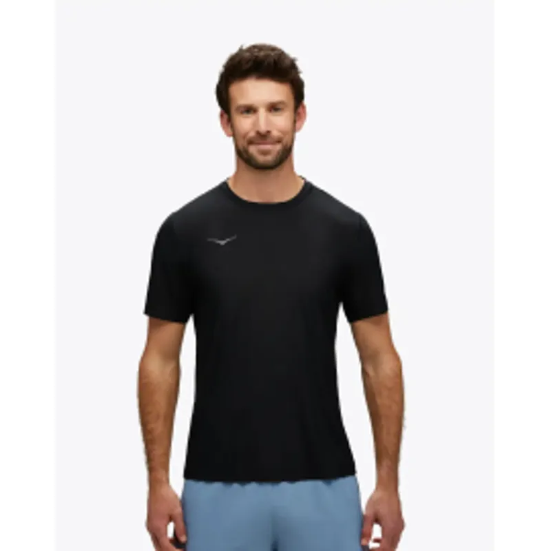 Hoka men's airolite short sleeve run top black - Black 