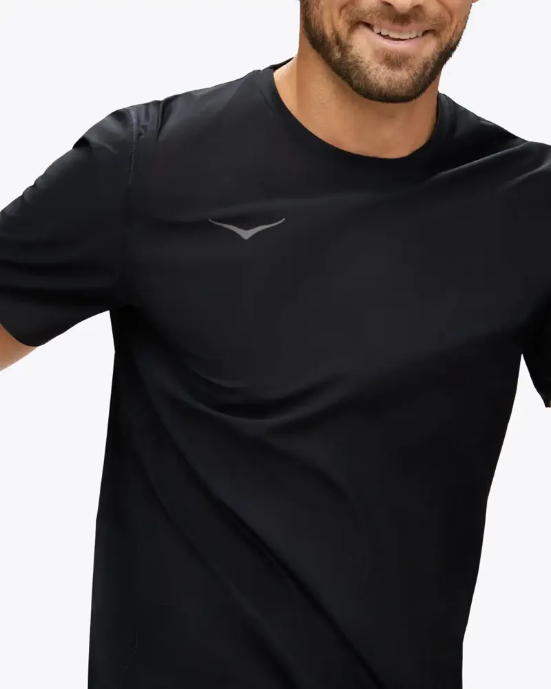 Hoka men's airolite short sleeve run top black - Black -3