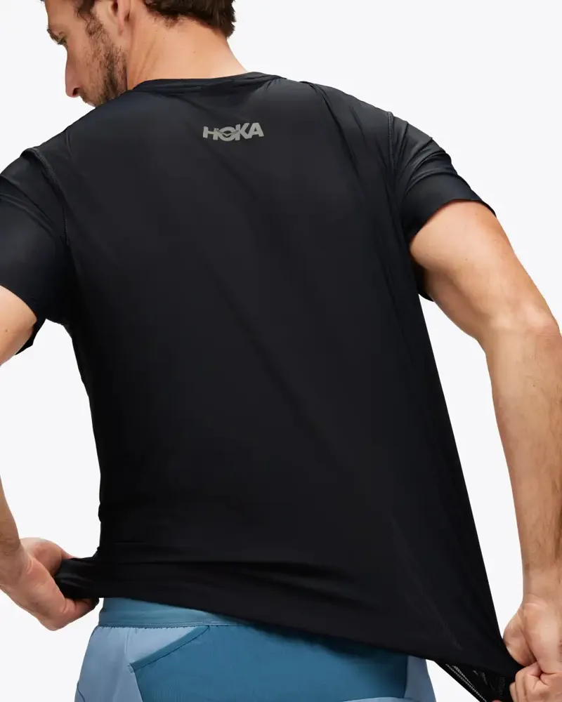 Hoka men's airolite short sleeve run top black - Black -4