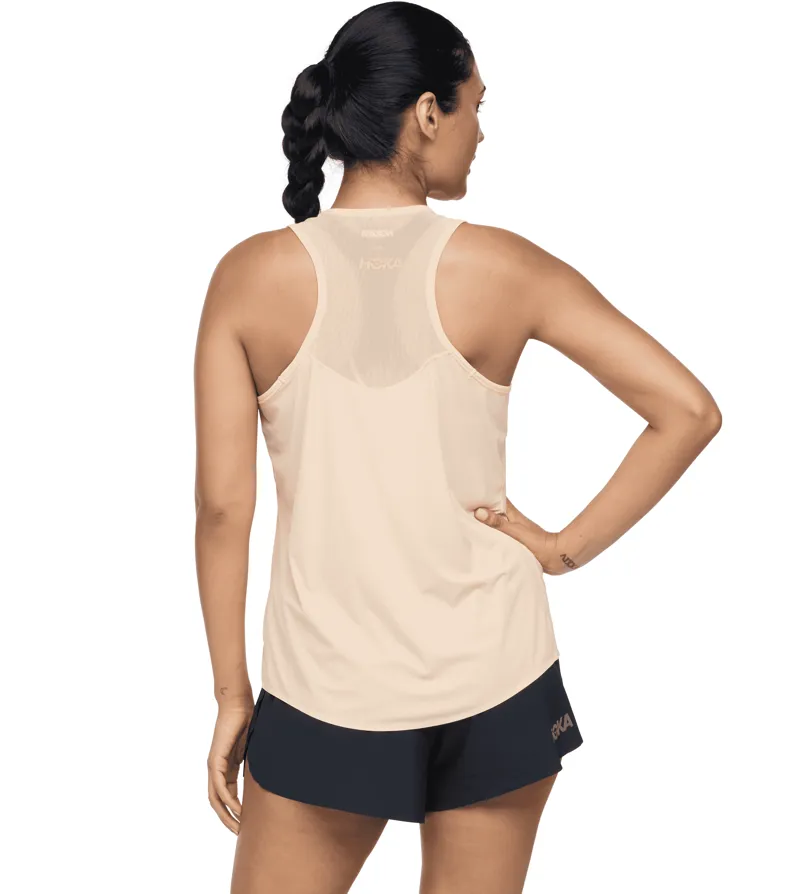 Hoka women's airolite run tank - Canteloupe-1