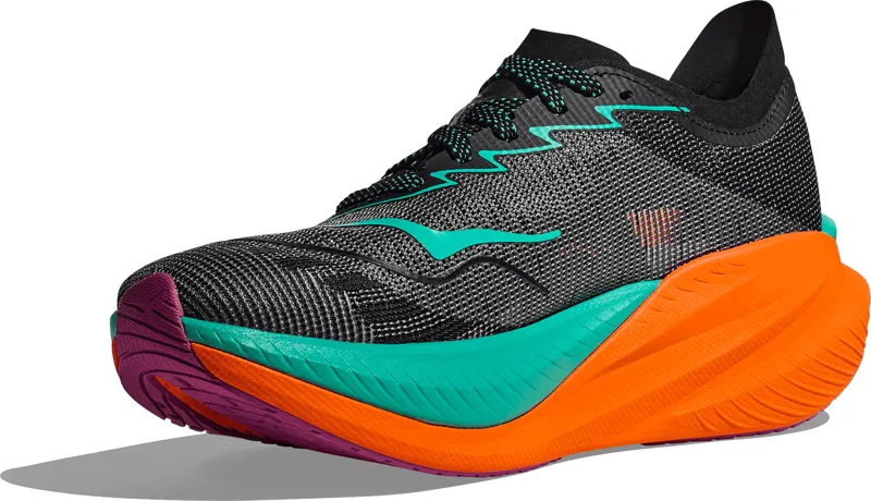 Hoka Mach X 2 - Womens Shoes - Black/Electric Aqua -2