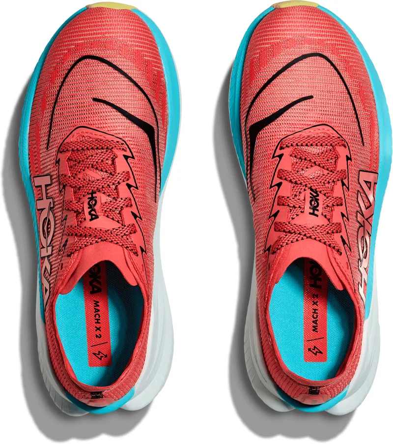 Hoka Mach x2 - Womens Shoe  - Grapefruit/Electric Coral-7