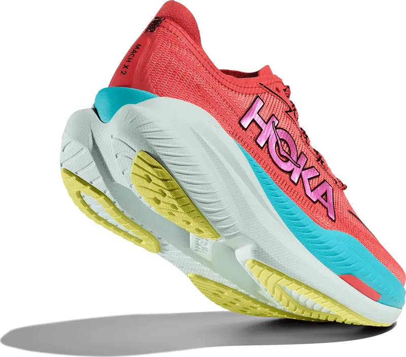Hoka Mach x2 - Womens Shoe  - Grapefruit/Electric Coral-4