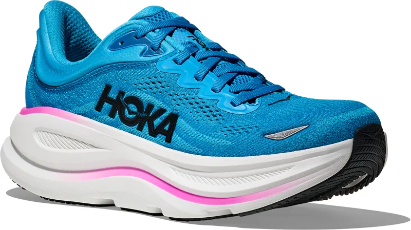 Hoka Bondi 9 - Womens Shoe - Skyward Blue/ Neon Fuchsia-1