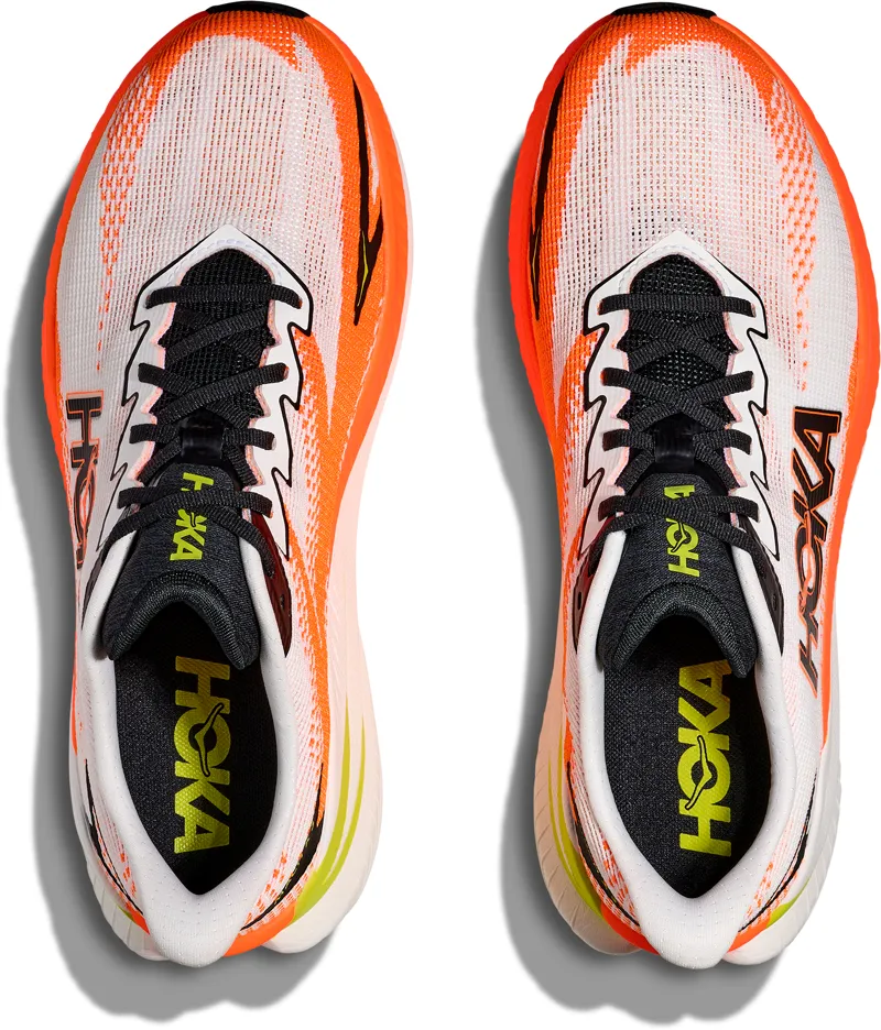 Hoka Mach X 3 - Men's Shoe - White/Neon Tangerine-5