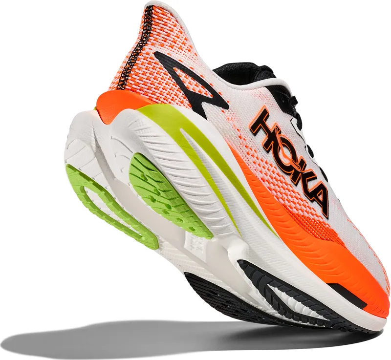 Hoka Mach X 3 - Men's Shoe - White/Neon Tangerine-2