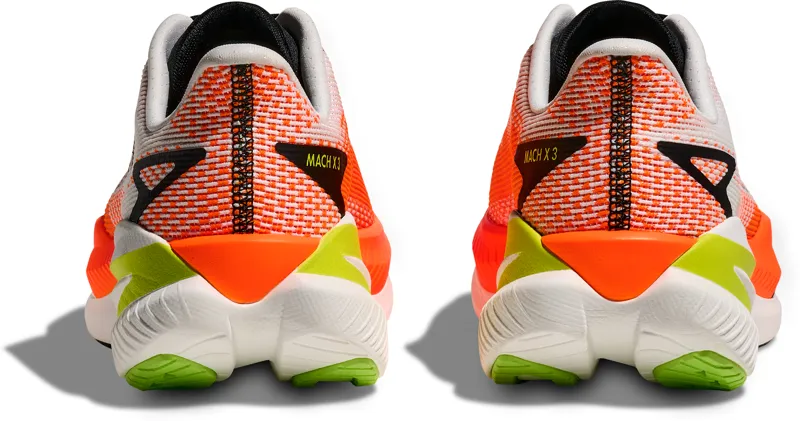 Hoka Mach X 3 - Men's Shoe - White/Neon Tangerine-4