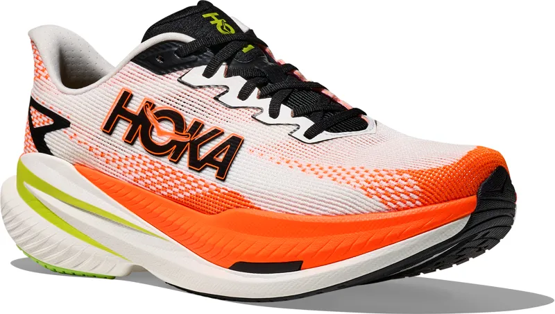 Hoka Mach X 3 - Men's Shoe - White/Neon Tangerine-1