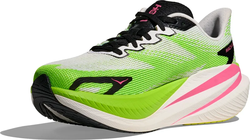 Hoka Mach X 3 - Women's Shoe - White/Neon Lime-2