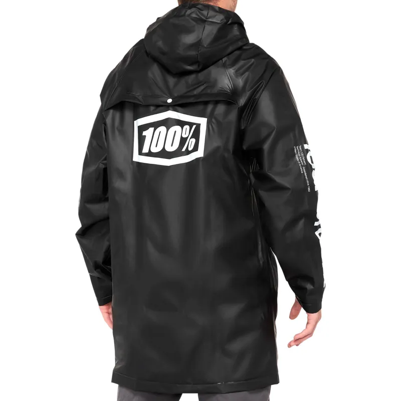 100% Torrent Mechanics Raincoat in Black-1