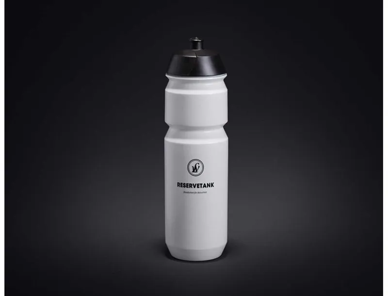 Lightweight ReseveTank Tacx Water Bottle White With Black Cap