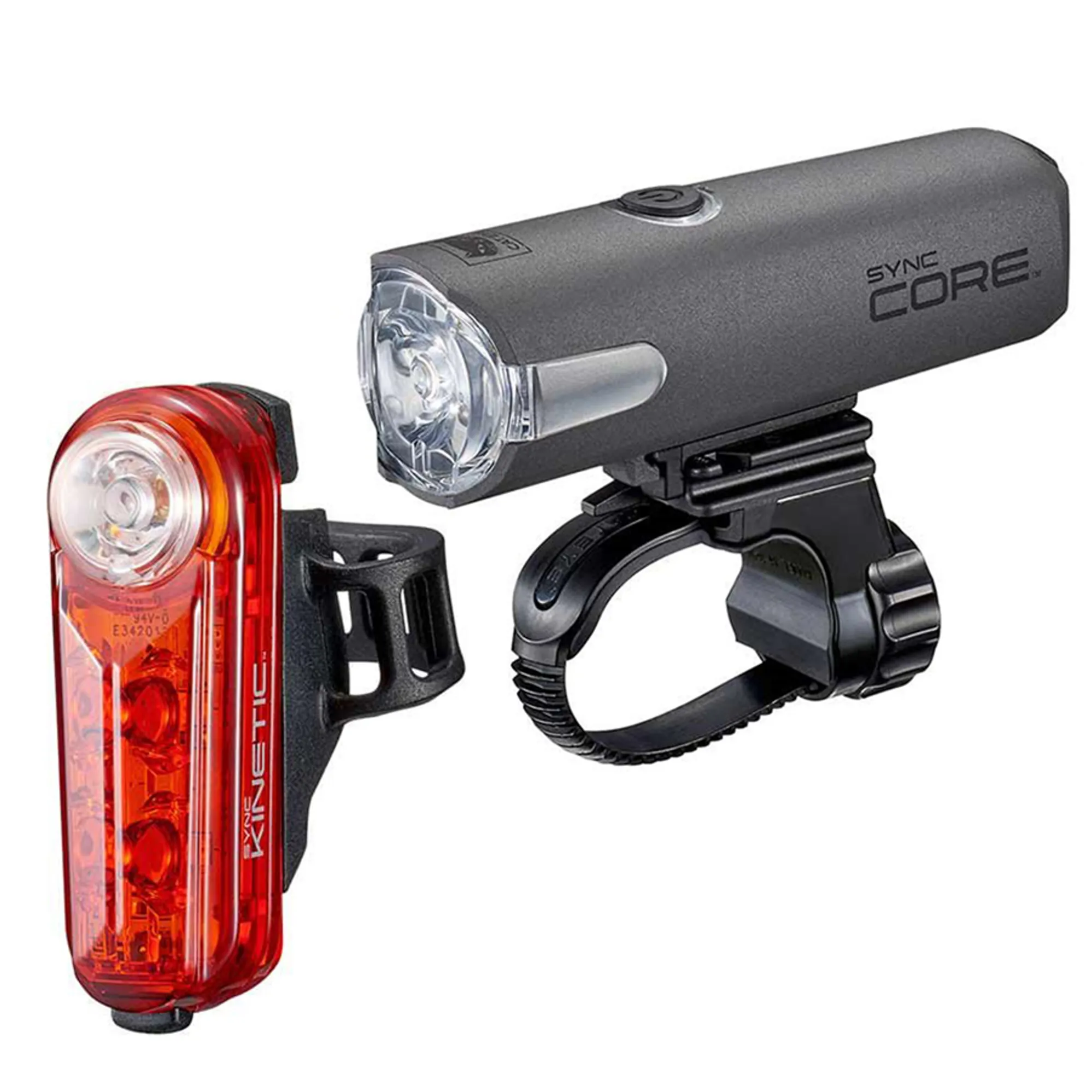 Front Light Set Cateye Sync Set Core Kinetic Front + Rear Bicycle Light Set