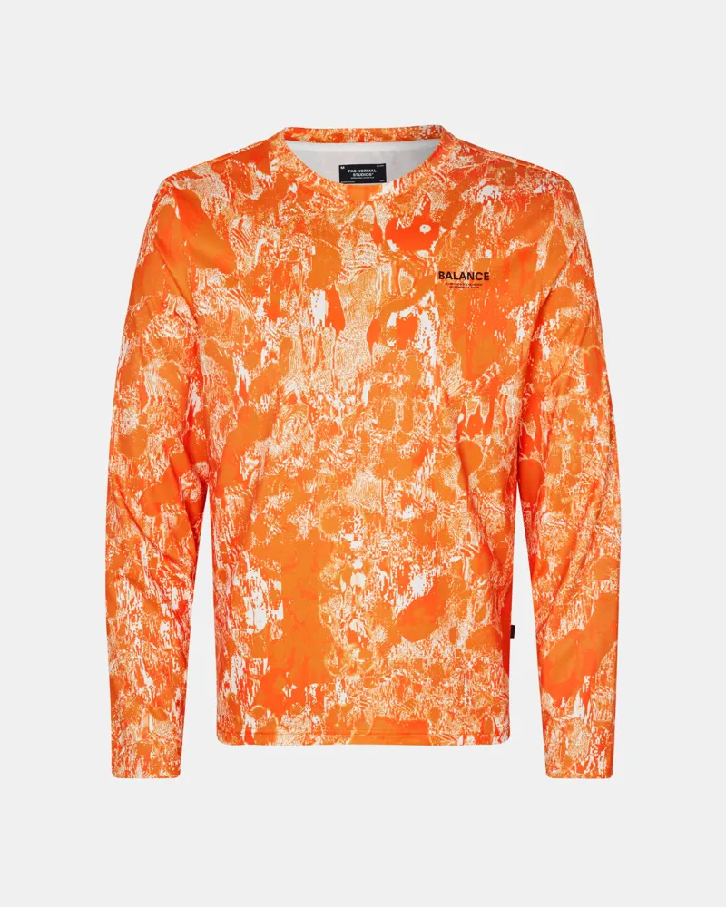 Pas Normal Studios Men's Balance Long Sleeve T-Shirt - Orange AOP