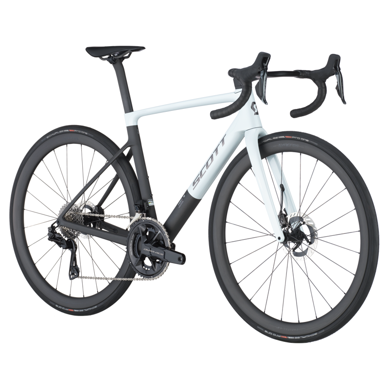 2026 Scott Addict RC Pro Road Bike in Cumulus White/Carbon Black-1