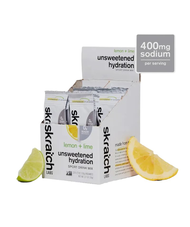 Skratch Labs Unsweetened Sport Drink Mix Caddy Lemon and Lime 20 pack