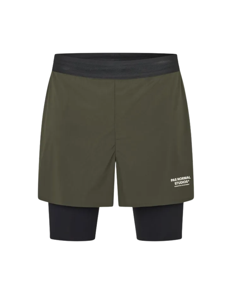 Pas Normal Studios Balance 2 in 1 Shorts Dark Olive