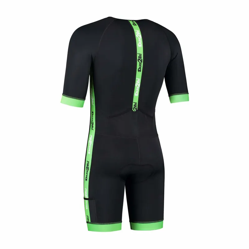 Dare2Tri Coldmax Short Sleeve Tri suit - Men - Black/Green-1