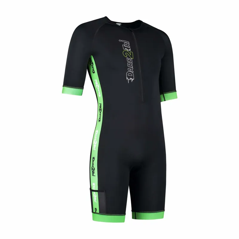 Dare2Tri Coldmax Short Sleeve Tri suit - Men - Black/Green