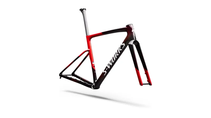 2027 S-Works Crux 5 Frameset FACT 12r Carbon - Cayenne / Red / White Silver-4