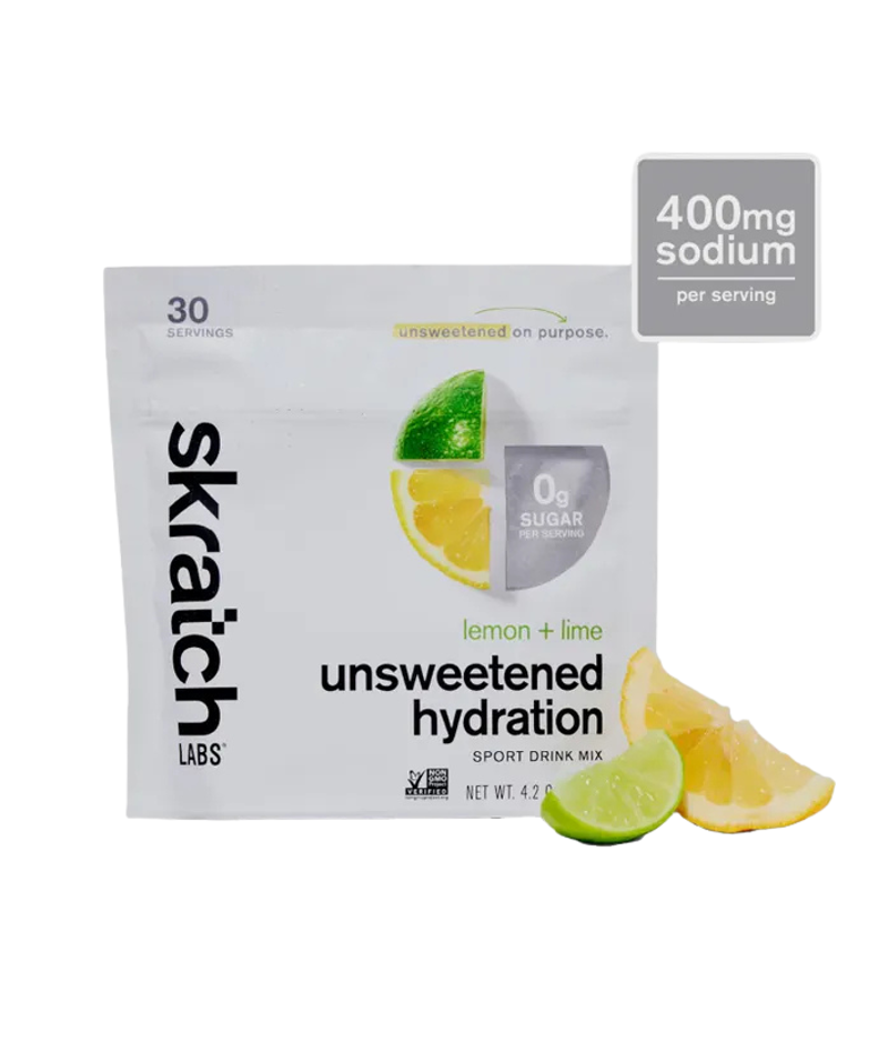 Skratch Labs Unsweetened Sport Drink Mix Resealable Bag Lemon and Lime 120g