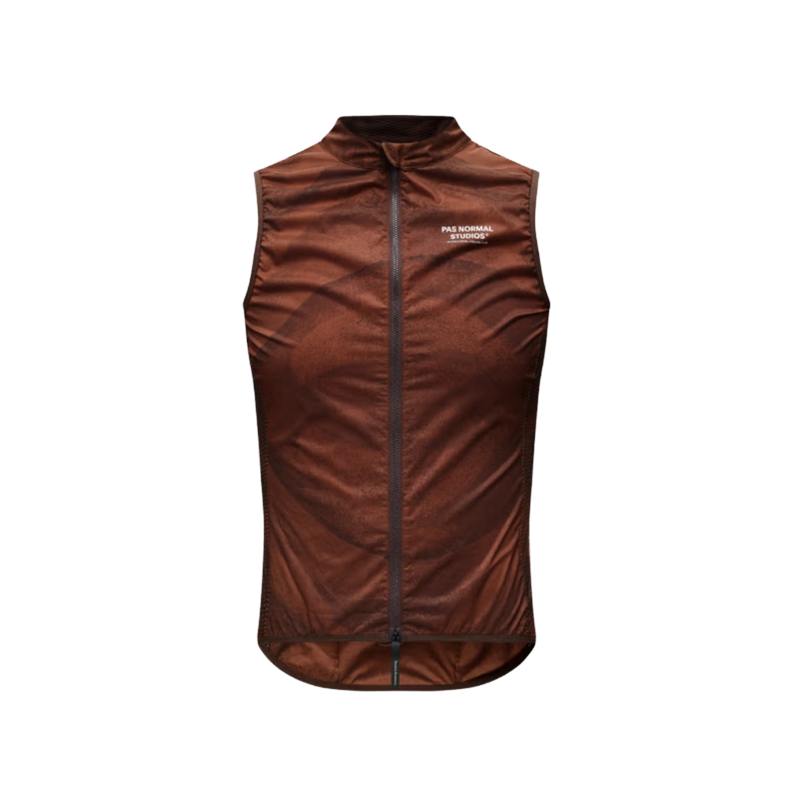 Pas Normal Studios Men's Mechanism Stow Away Gilet - AOP Light brown