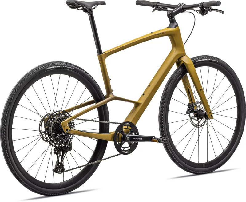 Specialized Sirrus X 5.0 Hybrid Bike in Harvest Gold/Obsidian Speckle/Obsidian-5