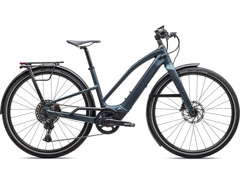 Specialized Turbo Vado 5.0 Step-Through eHybrid Bike in Satin Deep Lake Metallic