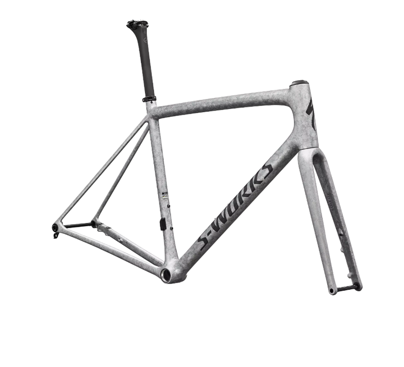 Specialized S-Works Aethos 2 FACT 12r Carbon Frameset in Silver Blurred Impasto-1