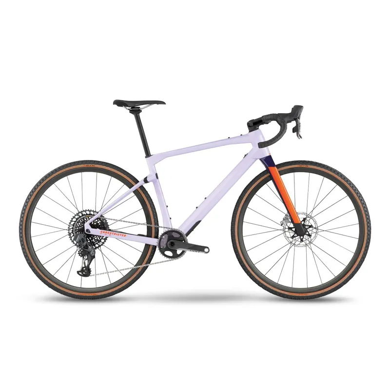 BMC Unrestricted 01 One Red AXS Eagle Gravel Bike: PURPLE/ORANGE/BLUE