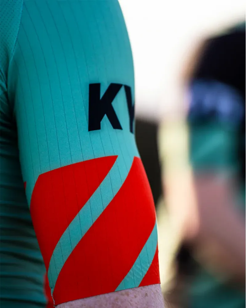 KYTE Carbon Short Sleeve Jersey - Green / Orange-6
