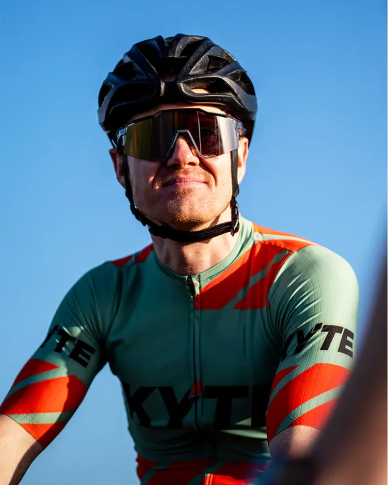 KYTE Carbon Short Sleeve Jersey - Green / Orange-3