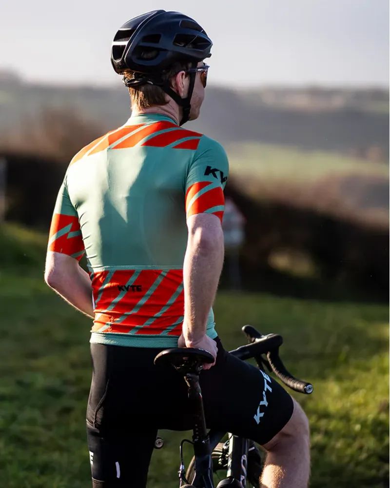 KYTE Carbon Short Sleeve Jersey - Green / Orange-5