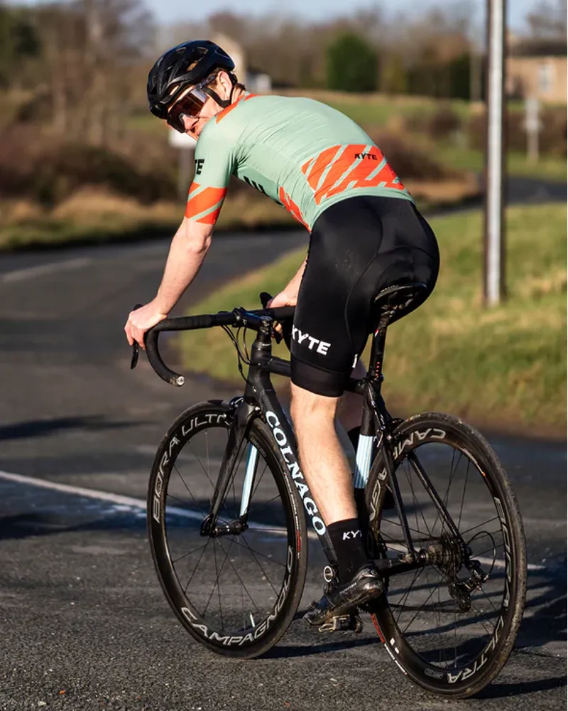 KYTE Carbon Short Sleeve Jersey - Green / Orange-4