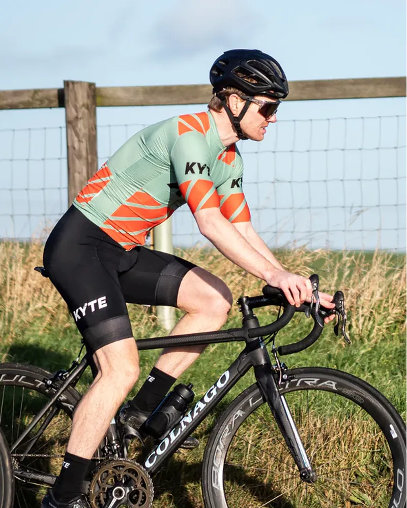 KYTE Carbon Short Sleeve Jersey - Green / Orange-2