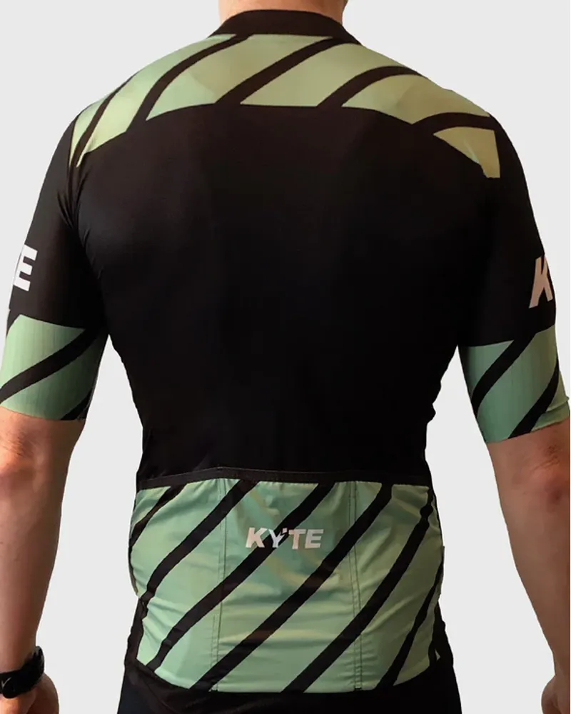 KYTE Carbon Short Sleeve Jersey - Black / Green-1