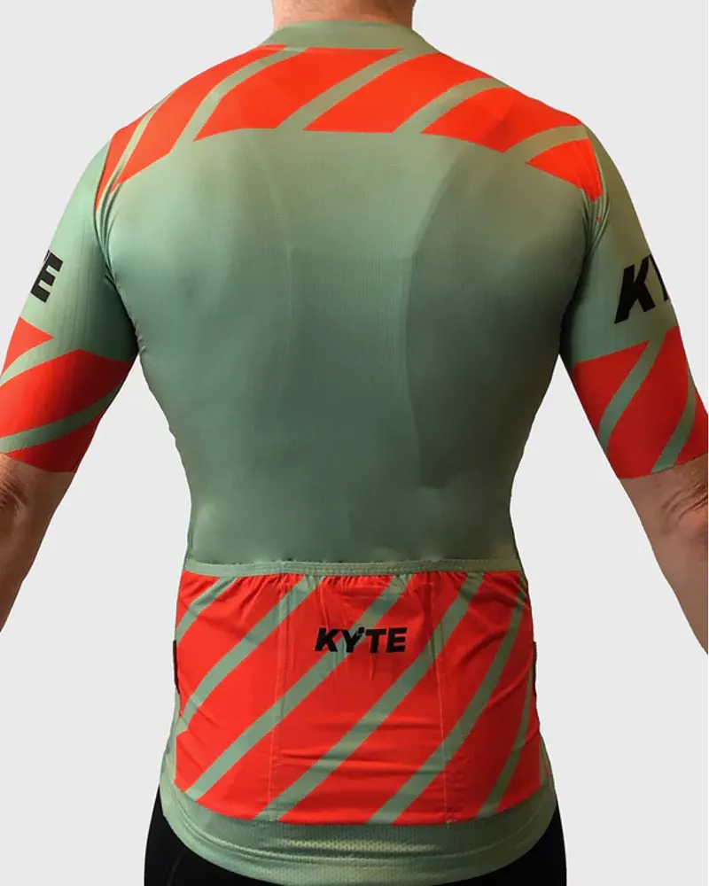 KYTE Carbon Short Sleeve Jersey - Green / Orange-1