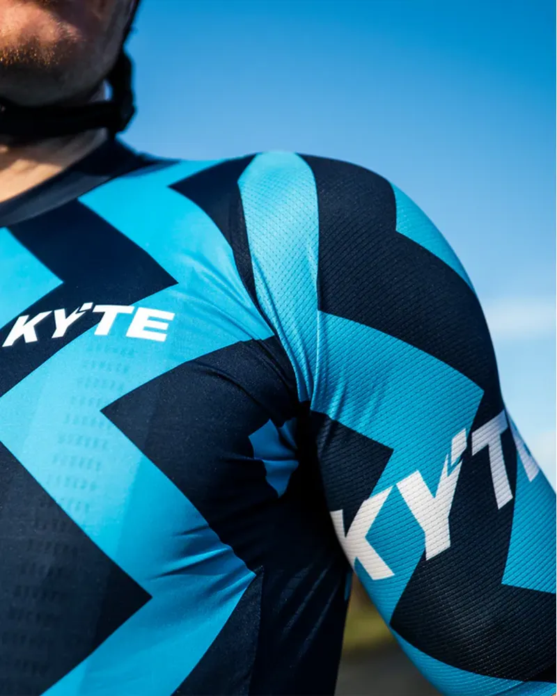 KYTE Jazz Short Sleeve Jersey - Cyan / Navy-5