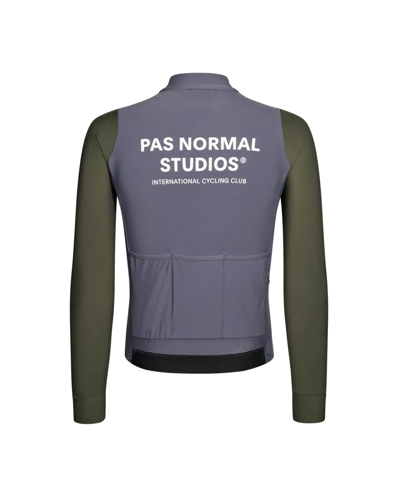 Pas Normal Studios Mechanism Long Sleeve Jersey - Steel / Dark Olive-1