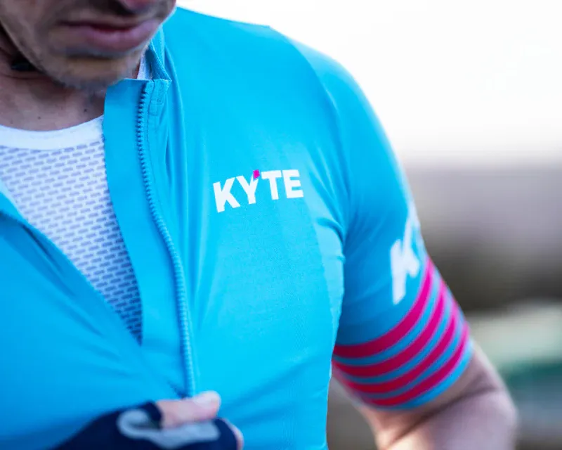 KYTE Race Short Sleeve Jersey - Cyan / Pink-5