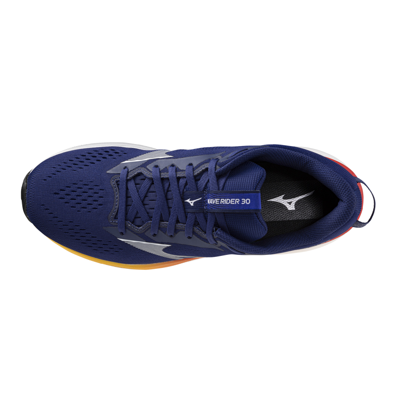 Mizuno Wave Rider 30 - Men's Shoe - Beacon Blue/White/Artisan's Gold-2