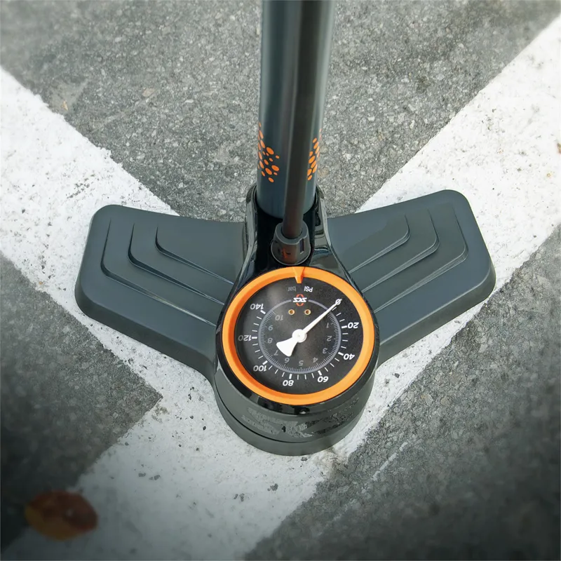 Sks Airkompressor 10.0 Floor Pump w/ Clik Tec Head in Black/Orange-4